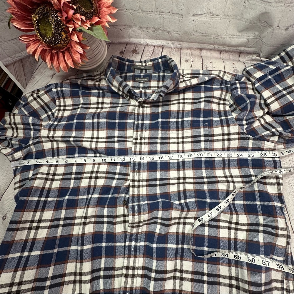 Eddie Bauer heavy flannel Casual Button Down Shirt plaid relaxed fit sz 2XL - Picture 5 of 8